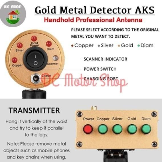 Metal Detector Jarak Jauh Aks 3D Wide Range Gold Emas Diamond Silver