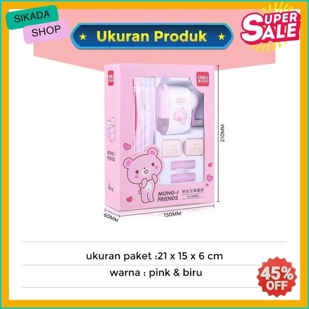 

Deli Stationery Set 4 In 1 Rautan Pensil 12Pcs Pensil 2 Penghapus Dan 2 Penutup Pena 68896 (Lagi Diskon)