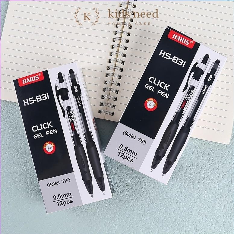 

(12Pcs) Pulpen Gel Cetek Q Gel / Pen Clik 0.5 Mm/ Pena Joyko Kantor (Murmer)