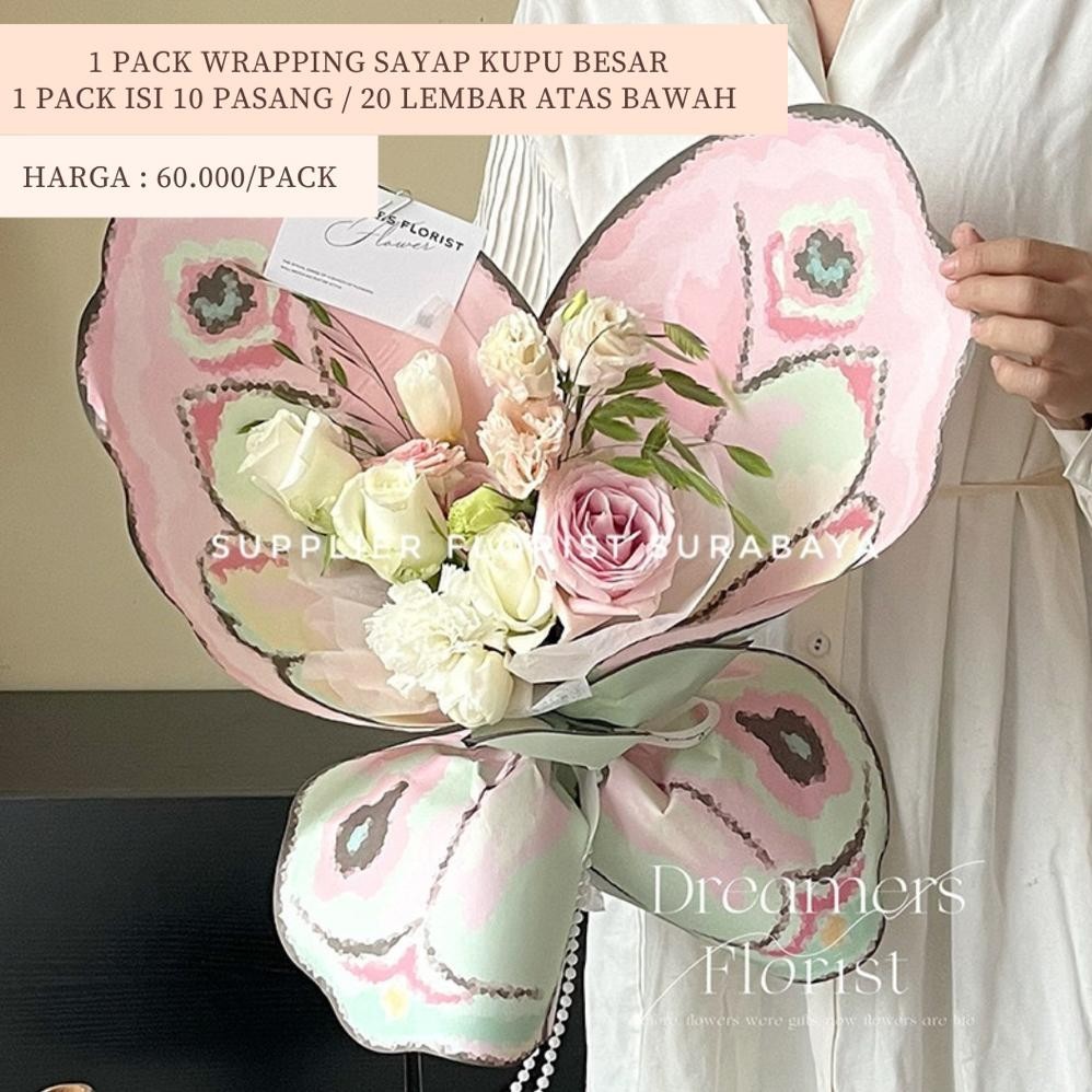 

Flashsale [1 Pack Isi 10 Pasang / 20 Lembar Atas Bawah] Kertas Kupu Kupu Wrap Bunga Wrapping Bunga Butterfly Korean Style Kekinian Hits Kertas Pembungkus Bunga Florist Hits 2024 Diy Sayap Kupu Besar 3D Wings Buket Bouquet Bunga Hologram Mariposa Viral