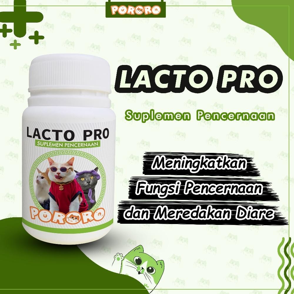 Flashsale Pororo Vitamin Suplemen Pencernaan Kucing Lacto Pro 50 Capsules Sale