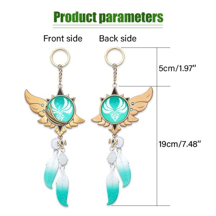 Cas Gantungan Kunci Desain Anime Genshin Impact Vision Venti Keychain