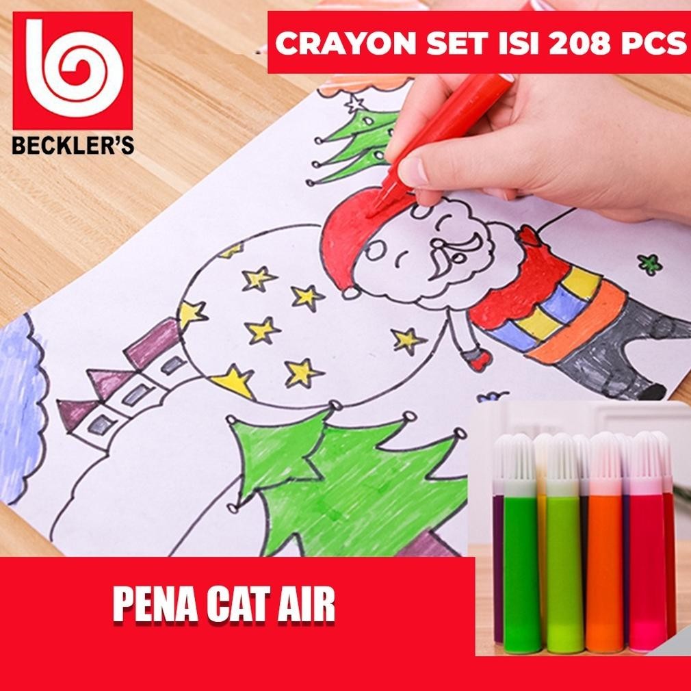 

Crayon Set 208 Pcs / Pensil Warna Alat Menggambar Melukis Anak-anak Crayon Cat Air Pensil Murah