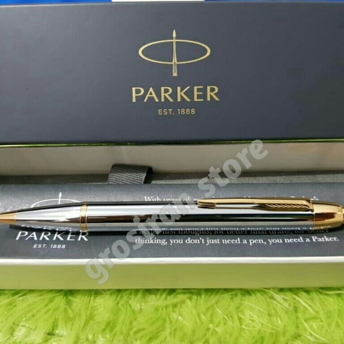 

Arom Pulpen Parker Silver Gold Custom Logo Ukir Grafir Nama Kado Alat Tulis