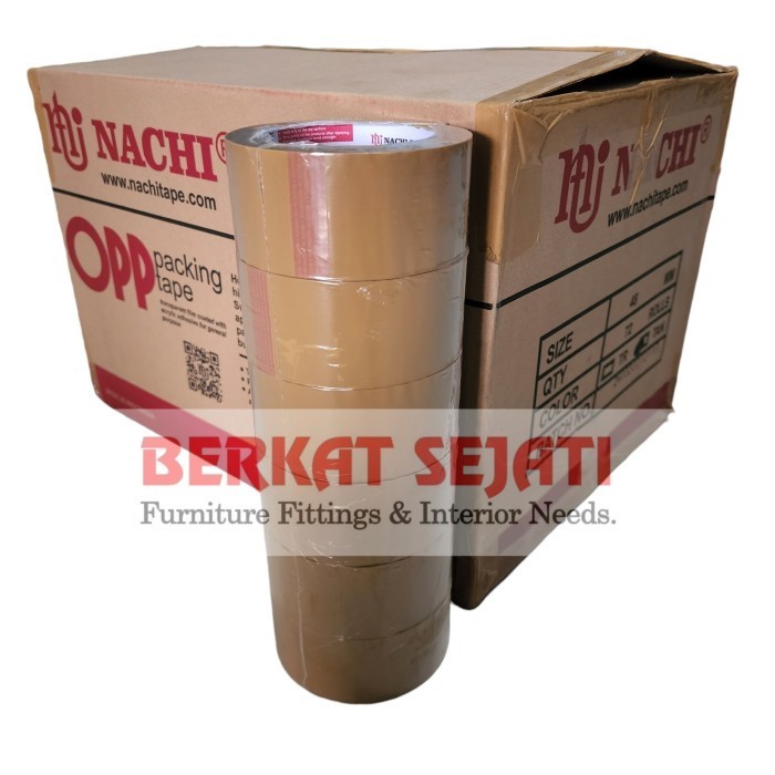 

1 DUS 72 ROLL Lakban COKELAT BENING Nachi Opp Tape 2" inch 48 mm 100 Y