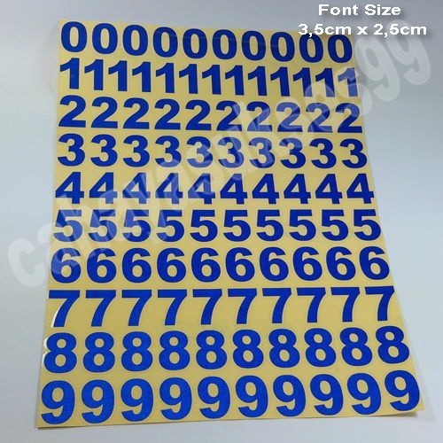 

Sticker Cutting ANGKA Nomor Font ARIAL 3,5cm x 2,5cm Stiker Label
