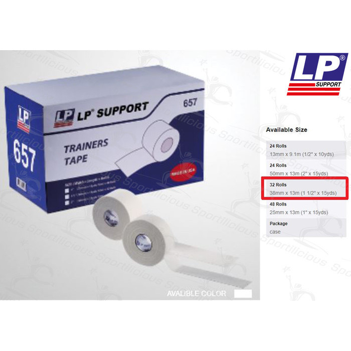 

Lp Support Trainer Tape 657 Putih 1 Roll 38mm x 13m Made in USA