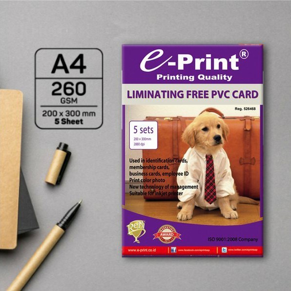 

Kertas photo ID d PVC Laminating 260 gram isi 5 set