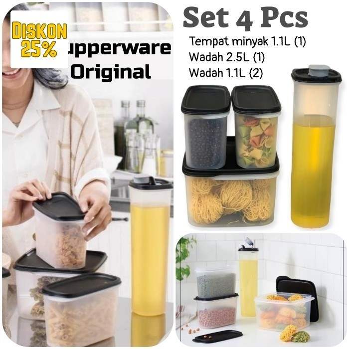Terbaru Tupperware Wadah Bumbu Dapur Modern Tempat Minyak Makanan Kering Murah Promo Terlaris