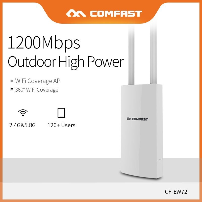 Asli Comfast CF-EW72 1200Mbps Dual Band 5Ghz AP Luar Ruangan WiFi Router WiFi Repeater Extender EW72