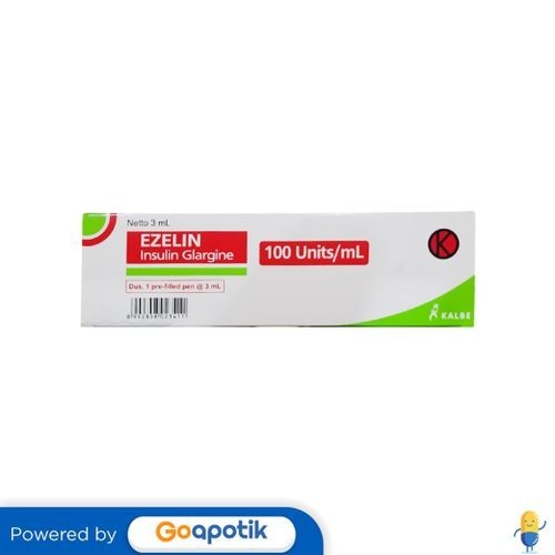 EZELIN 100 IU/ML INSULINE GLARGINE 3 ML PREFILLED PEN