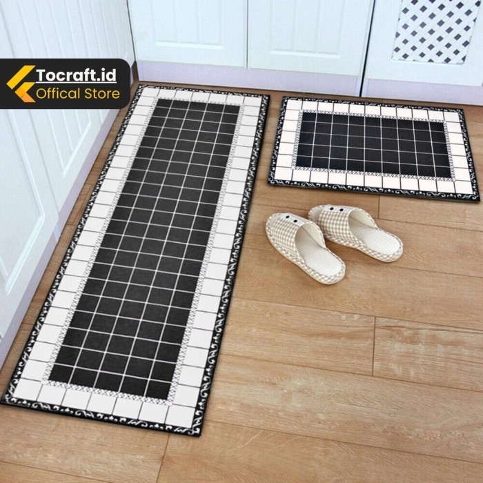 Tcid Keset Dapur Set Anti Slip Serap Air Keset Teras Ruang Tamu Kamar