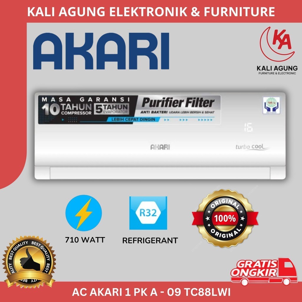 AC AKARI 1 PK / 09 TC88 + PASANG / GRATIS PENGIRIMAN KOTA SERANG
