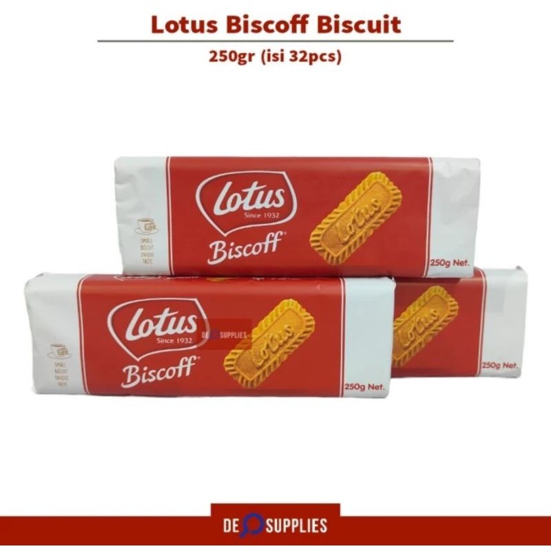 

Lotus Biscoff 250gr - Biscuit Lotus Biskuit Biscof caramel isi 32pcs