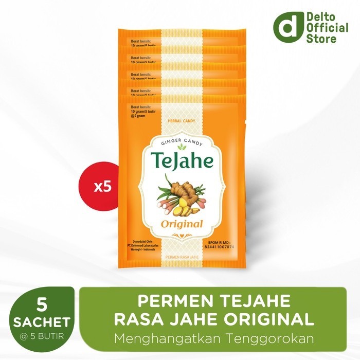 

5X Sachet Permen Tejahe Rasa Jahe Original - Permen Jahe Menghangatkan Tubuh & Suasana yang Dingin