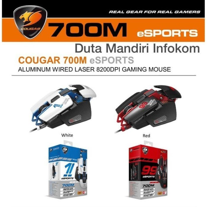 Cougar Mice Laser 700M eSports ADNS-9800 8200 DPI Omron - Mouse