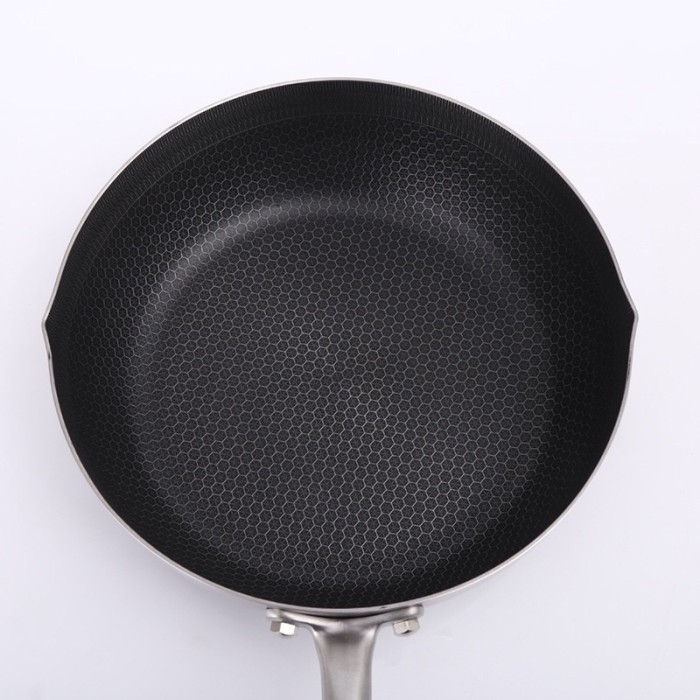 [Ms] Wajan 316 Stainless Steel / Wok Pan Honeycomb Anti Gores