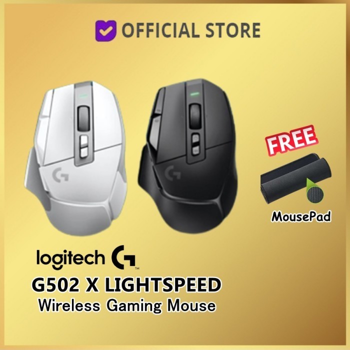 Logitech G502 X Mouse Gaming Wireless Putih, Hitam - Teknologi HERO 25K