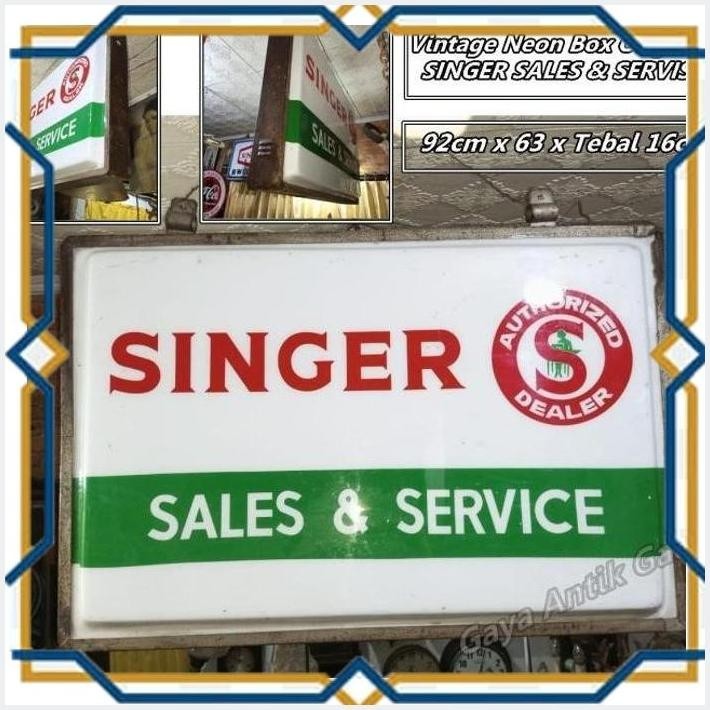 

[GAG] VINTAGE NEON BOX ORIGINAL SINGER SALES & SERVISE