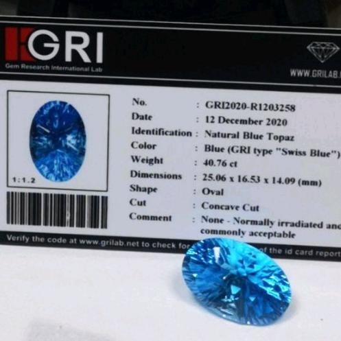 

Ready (Siap Kirim) Natural Blue Thopaz + Sertifikat