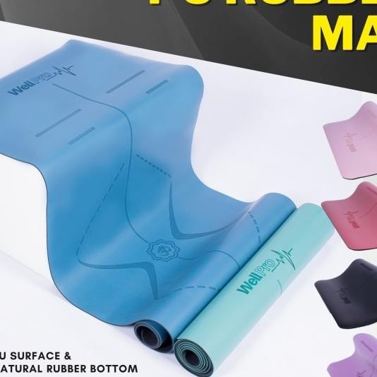 Wellpro Yoga Mat Pu Rubber 5 Mm | Gym Mat | Yoga Mat Anti Slip