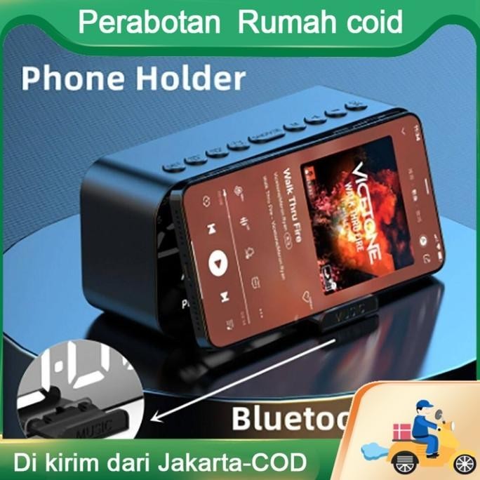 

jam meja alarm digital cermin dengan speaker bluetooth musik TD