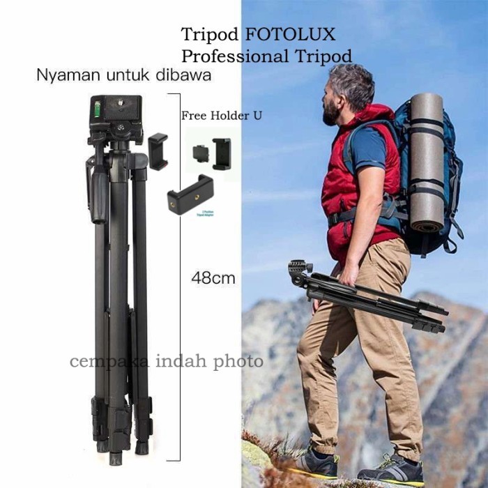 Tripod Kamera Lightweight Fotolux Kamera Dslr Dan Hp Free Holder U