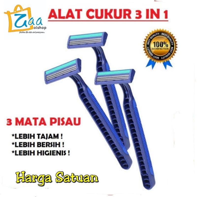 Alat Pisau Cukur Kumis dan Jenggot 3 Mata Silet