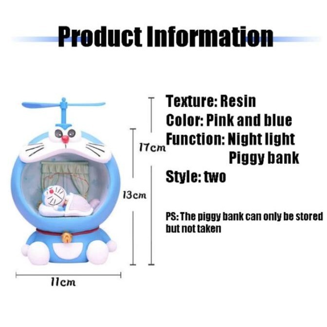 Figure Doraemon Night Light Lampu Doraemon 3D Doll Atmosphere Lamp STE H56M