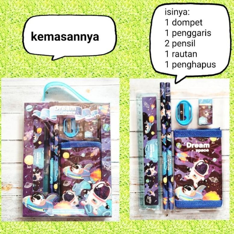

Gd-5 Study Set Studi Set Alat Tulis Set Peralatan Anak Sekolah Tempat Pensil Karakter Astronot Astronout Cod
