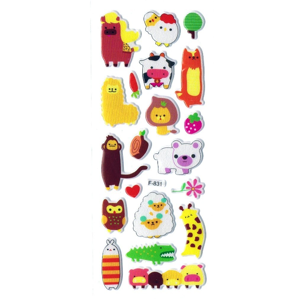

SK542 Sticker Tempel Tempelan Hiasan Reward Anak Embos Animal Binatang