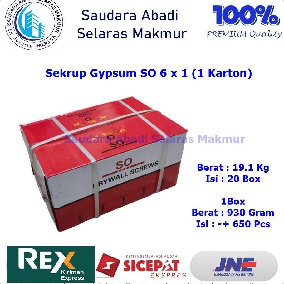 Sekrup Gypsum / Skrup Gypsum 6X1 So (1 Carton)