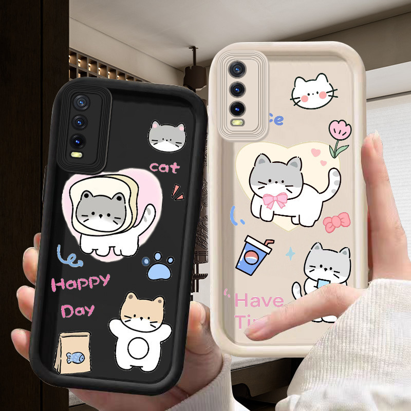 Cat soft silicon case cesing kesing casing untuk Vivo Y21 Y21A/S/E Y22 S Y27 Y33 Y30 i Y36 Y35 Y66 Y