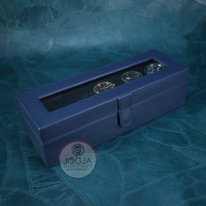 

Jumbo Size Kotak Jam Tangan Isi 5 Navy Blue / Tempat Jam / Watch Box