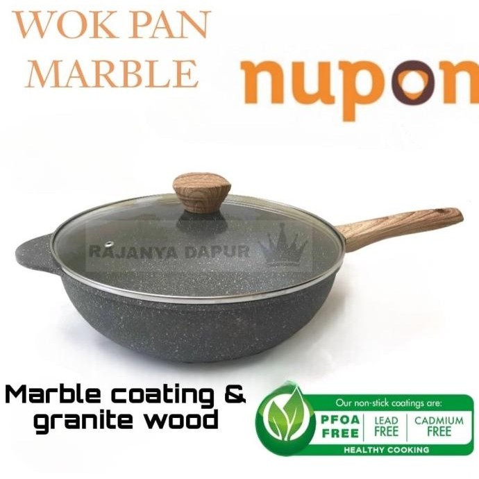 Wok nupon 32 marble coating - wajan induksi marbel nupon 32