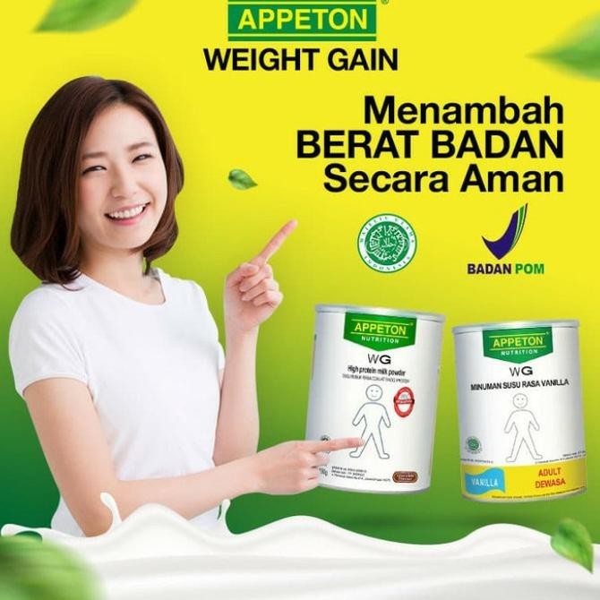 Appeton WG susu dewasa / susu gemuk badan vanilla 900 gr HNT