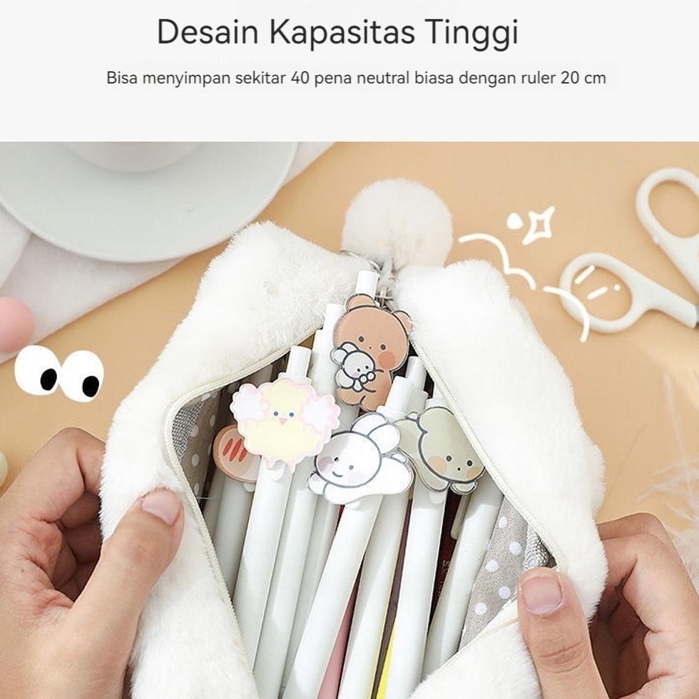 

dh-68 Tempat pensil bulu soft cute/ Tas pensil kosmetik/ Pouch makeup kecil Viral