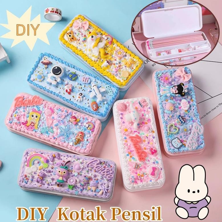 

rt-342 DIY Deco Cream Kit/DIY Kotak Pensil Cream Glue Set/ Deco Cream Clay Kotak /Stationery Pake Handmade Sale