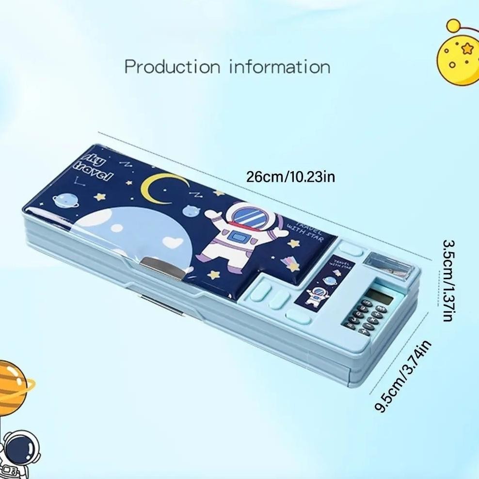 

rq-56 CODTempat Pensil Multifungsi Motif Unicorn / Dinosaurus / Astronot Untuk Anak/ 2 Layer Tempat Pensil Terlaris
