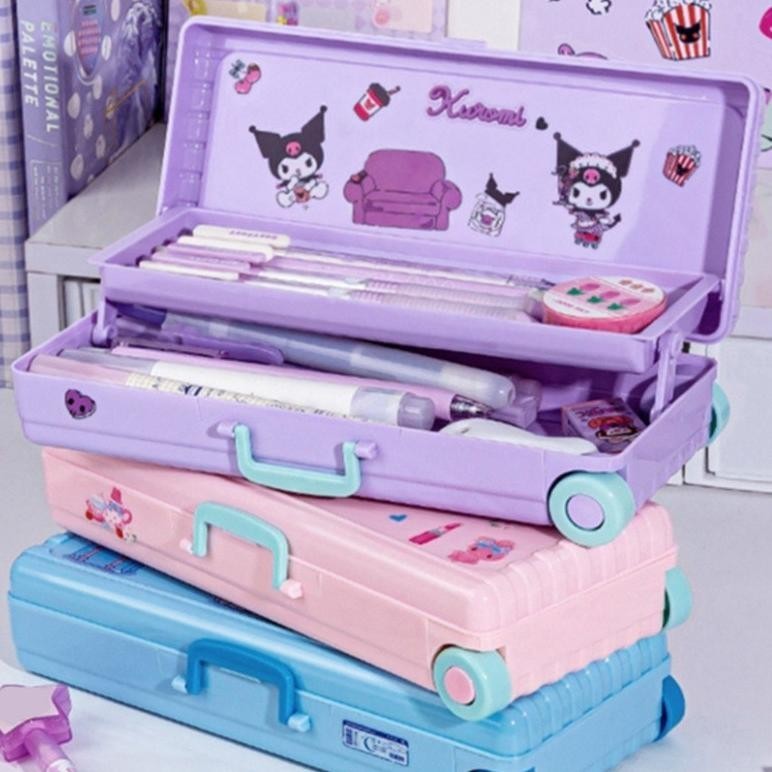 

ad-77 Sanrio Seri Pensil Alat Tulis Lucu Kuromi/Melody Pensil Kapasitas Besar Kotak Penyimpanan Alat Tulis Hadiah Anak-anak Berkualitas