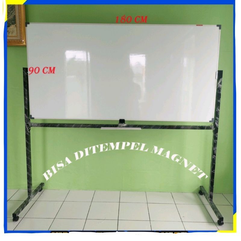 

papan tuliskaki/whiteboard standing magnetik90x180