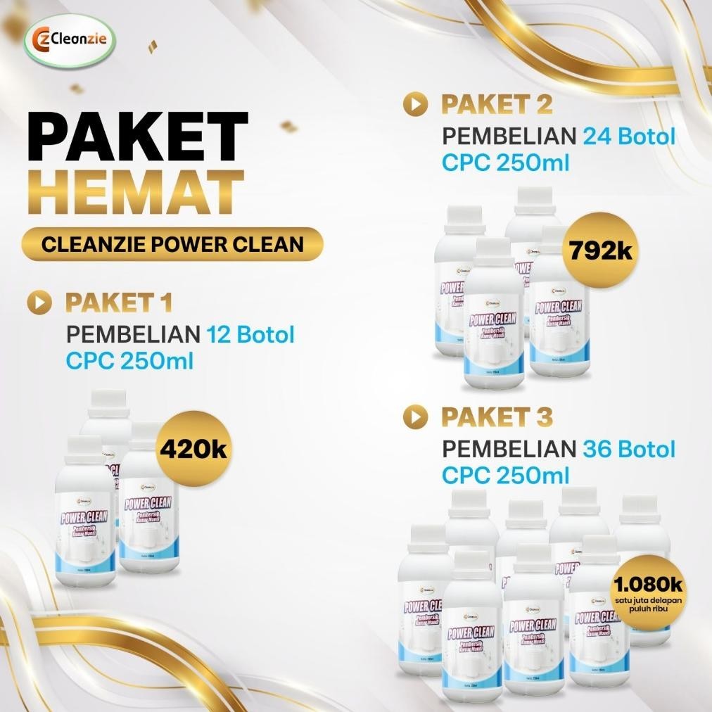 Cleanzie Official | Pembersih Kerak Kamar Mandi | Pembersih Toilet | Cleanzie Power Clean Paket Hema