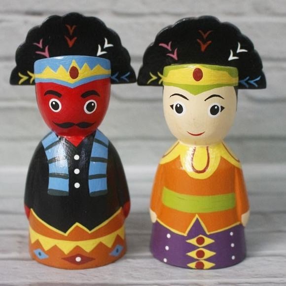 Ondel ondel kayu pajangan miniatur