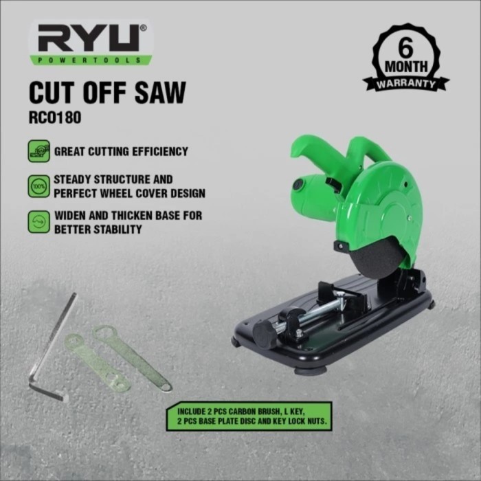 RYU mesin potong besi cutting besi 7 inci ryu Cut off saw RCO180