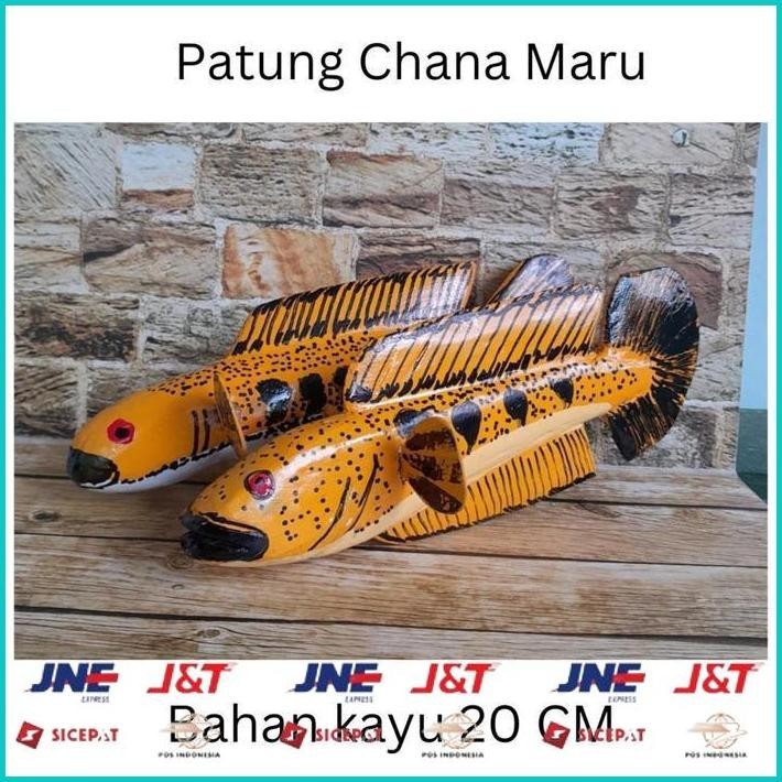 BISMILLAH PATUNG IKAN CHANNA MARU MURAH, PATUNG IKAN CANA UNTUK LATIH IKAN HIAS CHANNA 20 CM ALISUP