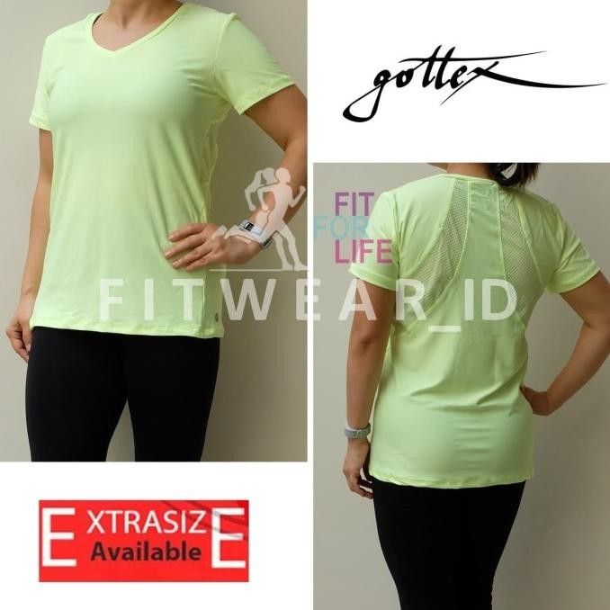 Pakaian olahraga wanita (Fitness,Zumba,Yoga) Gottex V-neck [Lime]