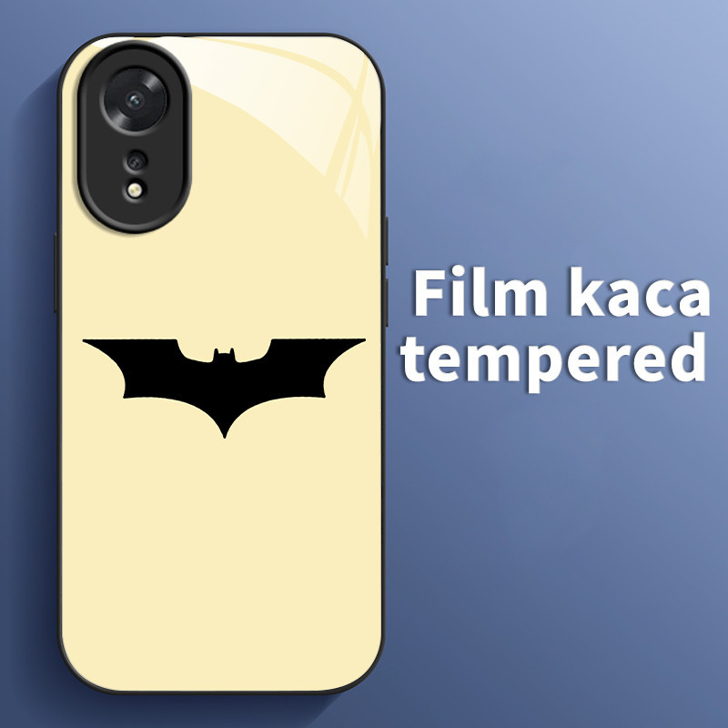 Casing Hp Untuk OPPO A38 A18 A17 A17K A16 A16s A54s A16K A16E Case pola Batman Cesing Glass Kaca War