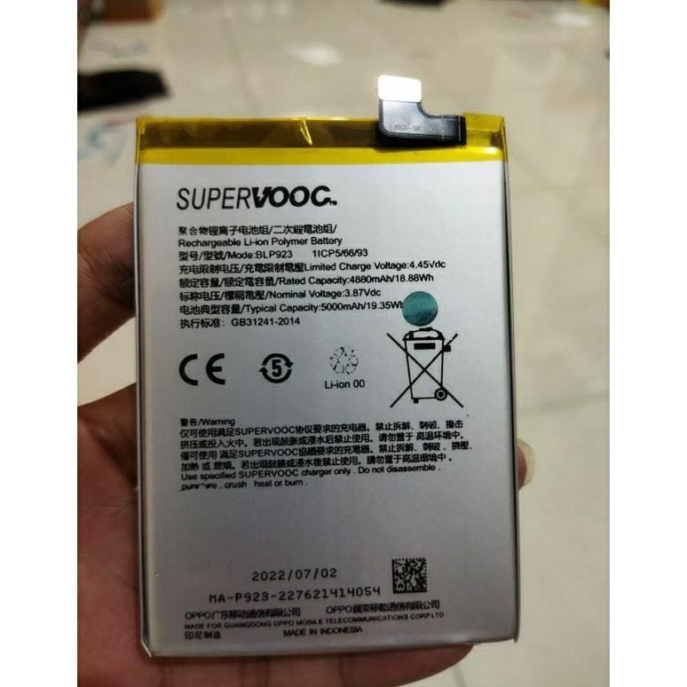 (PROMO) ORIGINAL 100% BATERAI BATRE HANDPHONE OPPO A57 2022 4G A77S MODEL BLP923