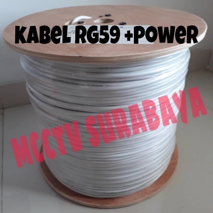 Kabel Cctv Rg59 + Power 50 Meter / Cable Coaxial 50M Rg59+P