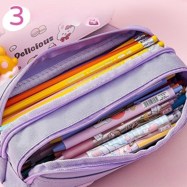 

EVY-510 Kikidoo Kotak Pensil Aesthetic Lucu Kain Waterproff Pensil Case Multifungsi Kawaii RT142 Hemat